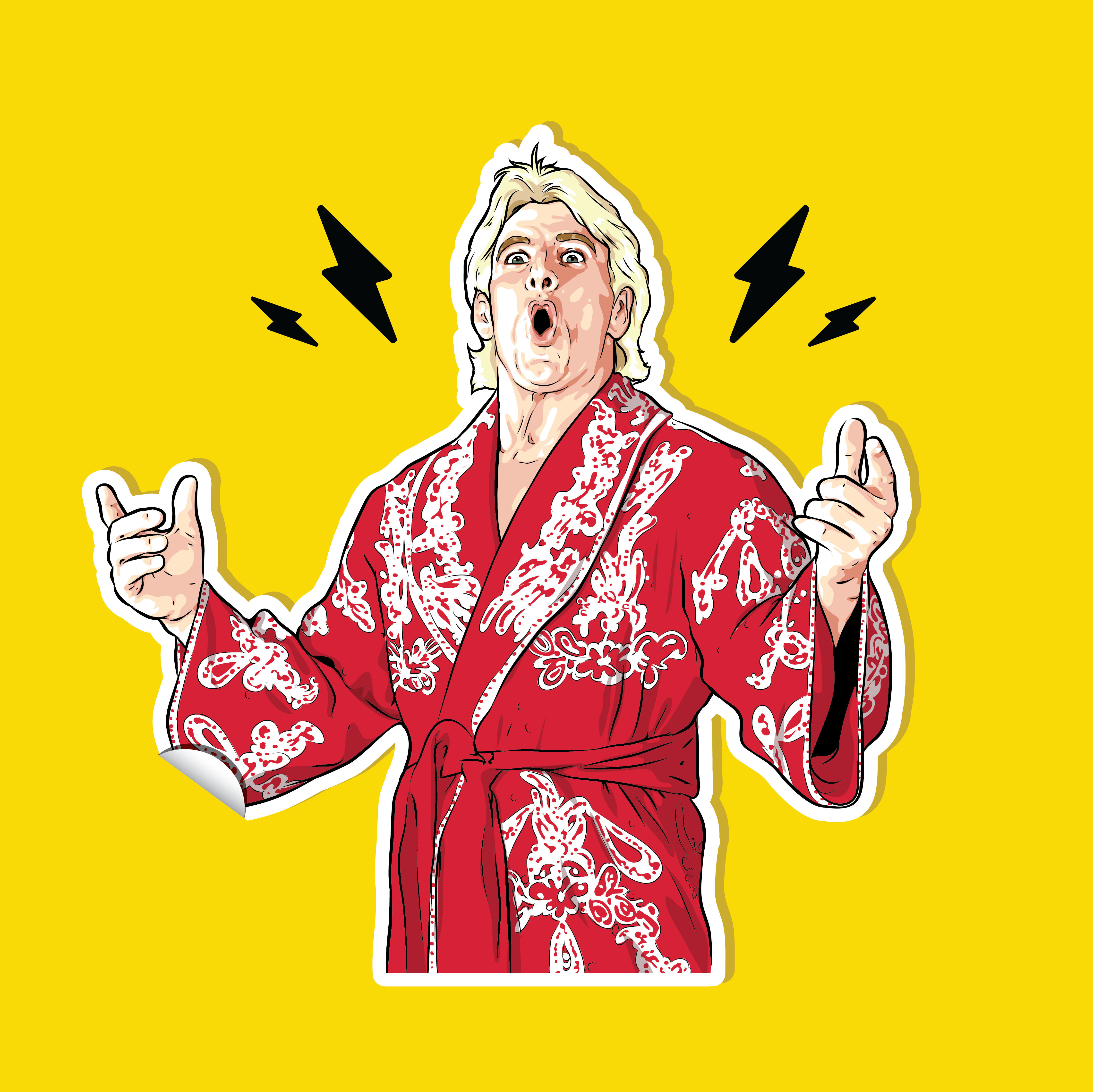 Rick Flair - 4 inch Sticker – Pin Plugged